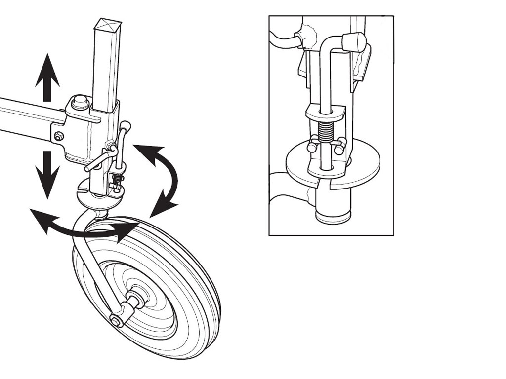 heuwender-schwenkbares-rad58c9436a335e3 frei schwenkende Räder mit Arretierung für Geradelauf