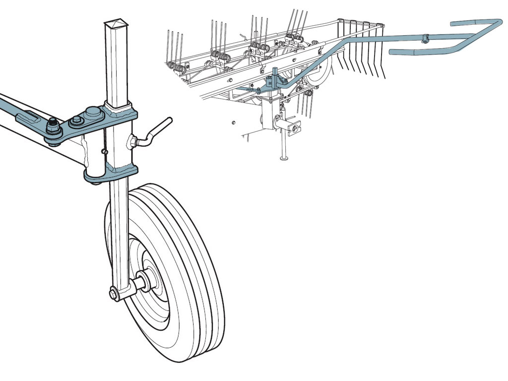 heuwender-lenkbares-rad58c9436b5b4c8 über einen Holm gelenkte Räder